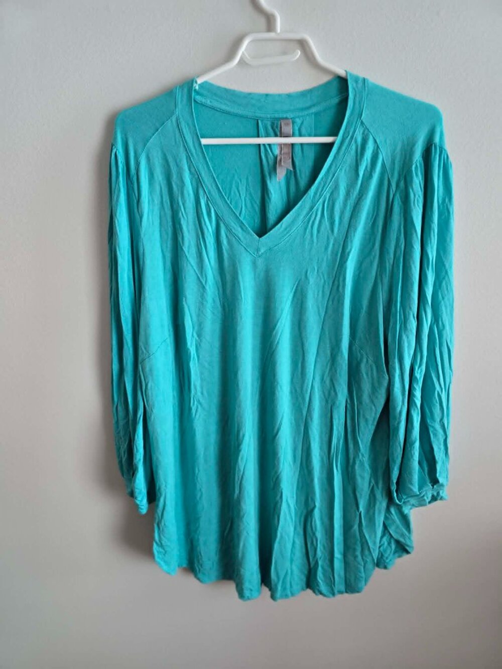 Melissa McCarthy Womens Plus Turquoise Tunic Top